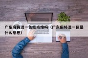 广东麻将混一色能点炮吗（广东麻将混一色是什么意思）