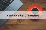 广东麻将牌面大小（广东麻将牌数）
