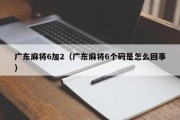 广东麻将6加2（广东麻将6个码是怎么回事）