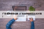 广东雀神麻将拉群（广东雀神麻将怎么玩才赢）