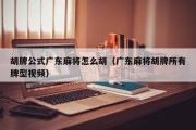 胡牌公式广东麻将怎么胡（广东麻将胡牌所有牌型视频）
