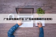 广东麻将摸胡打法（广东麻将摸胡打法视频）