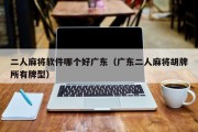 二人麻将软件哪个好广东（广东二人麻将胡牌所有牌型）