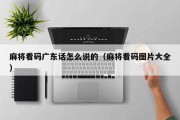 麻将看码广东话怎么说的（麻将看码图片大全）