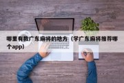 哪里有教广东麻将的地方（学广东麻将推荐哪个app）