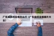 广东麻将纯自摸怎么打（广东麻将自模图片大全）