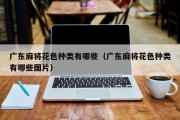 广东麻将花色种类有哪些（广东麻将花色种类有哪些图片）