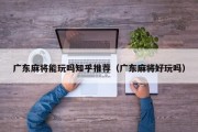 广东麻将能玩吗知乎推荐（广东麻将好玩吗）