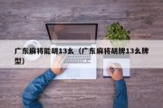 广东麻将能胡13幺（广东麻将胡牌13幺牌型）