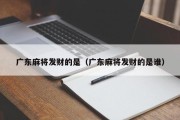 广东麻将发财的是（广东麻将发财的是谁）