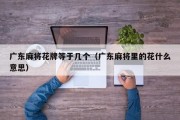 广东麻将花牌等于几个（广东麻将里的花什么意思）