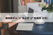 麻将新手入门广东公式（广东麻将 公式）