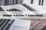 麻将秘籍广东怎么打的（广东麻将打牌思路）
