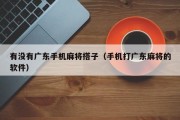 有没有广东手机麻将搭子（手机打广东麻将的软件）