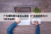 广东麻将摸马是怎么算的（广东麻将摸马159东然后呢）